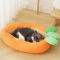 HKM-5619901 Carrot Dog Nesting Bed with Washable Soft Blanket for Small and Medium Pets