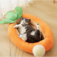 HKM-5619901 Carrot Dog Nesting Bed with Washable Soft Blanket for Small and Medium Pets