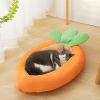 HKM-5619901 Carrot Dog Nesting Bed with Washable Soft Blanket for Small and Medium Pets