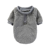 HKM-5620413 Hooded Double-Sided Fleece Dog Clothes in Various Colors with Traction Rope Clip