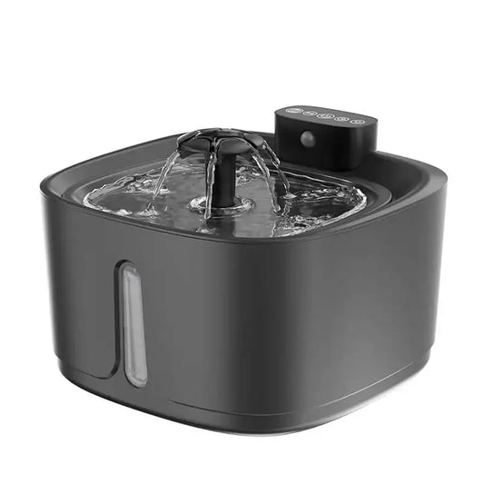 HKM-562067 Cordless Black Plastic Cat Water Fountain with Filter and Battery