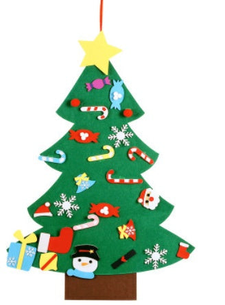 HKM-562067 Felt Christmas Tree Kit for Kids - DIY Holiday Decoration, 90cm