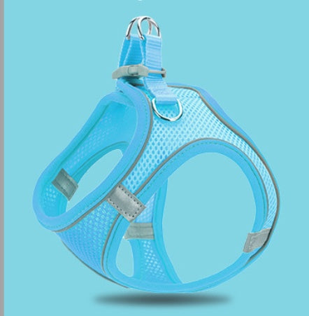 HKM-5621309 Reflective Breathable Chest Strap Vest with 1.5m Traction Rope for Small Dogs
