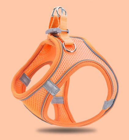 HKM-5621309 Reflective Breathable Chest Strap Vest with 1.5m Traction Rope for Small Dogs