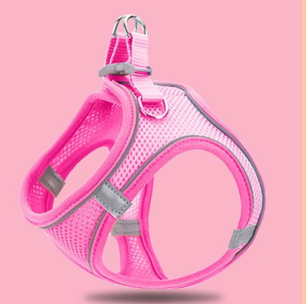 HKM-5621309 Reflective Breathable Chest Strap Vest with 1.5m Traction Rope for Small Dogs
