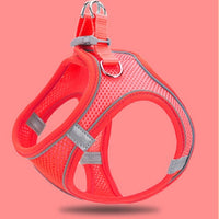 HKM-5621309 Reflective Breathable Chest Strap Vest with 1.5m Traction Rope for Small Dogs