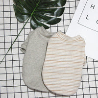 HKM-562131 Pure Cotton Dog Pajamas for Winter - Casual Styles in Light Brown, Brown Stripe, Light Green, Colorful Stripe