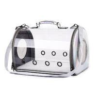 HKM-5622077 Transparent PU Pet Carrier Bag with Geometric Pattern, Suitable for Pets up to 12 kg
