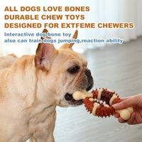 HKM-5623101 Pet Dental Chew Toy for Teeth Grinding, Anxiety Relief, and Oral Health - Natural Rubber Bone Shape