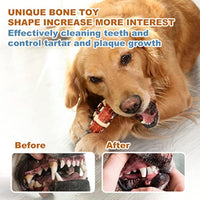 HKM-5623101 Pet Dental Chew Toy for Teeth Grinding, Anxiety Relief, and Oral Health - Natural Rubber Bone Shape