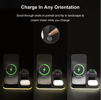 HKM-562323 4-in-1 Wireless Charging Dock with Magnetic Adapter for iPhone 12/13/14, AirPods, and Apple Watch
