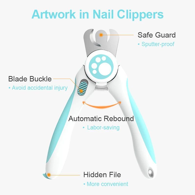 HKM-5623613 Ergonomic Nail Clippers for Dogs and Cats with Safety Stop Design, Medium & Large Pet Grooming Tool