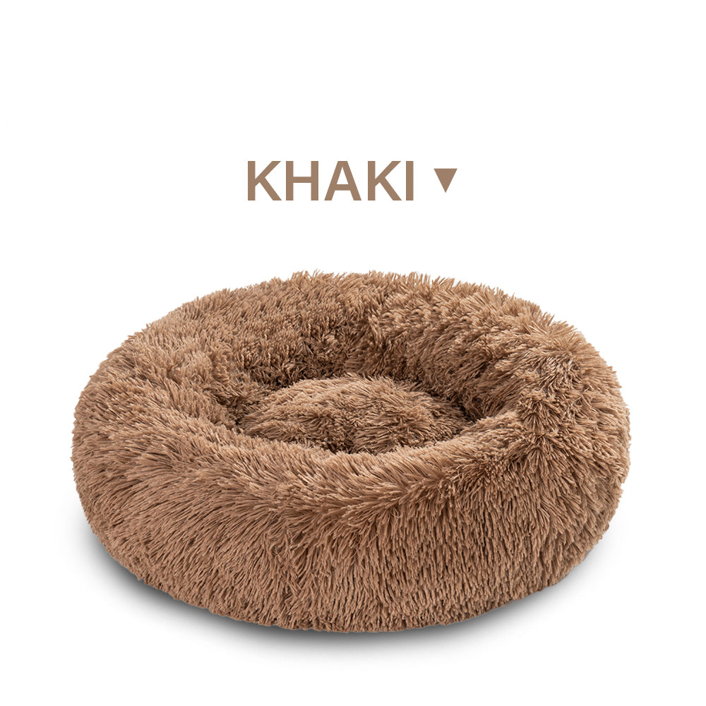 HKM-5623869 Cozy Doughnut-Shaped Pet Bed for Medium to Large Cats and Dogs, Washable Plush Cushion