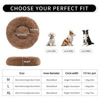 HKM-5623869 Cozy Doughnut-Shaped Pet Bed for Medium to Large Cats and Dogs, Washable Plush Cushion