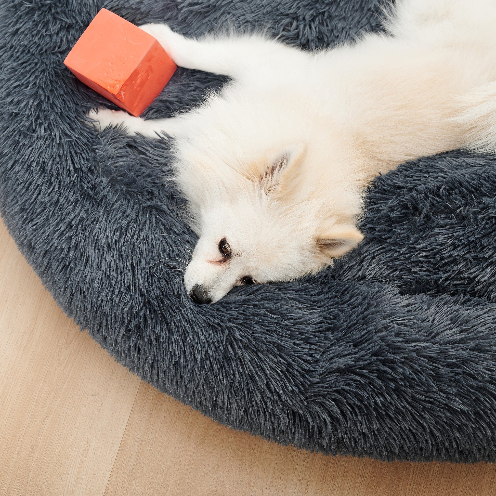 HKM-5623869 Cozy Doughnut-Shaped Pet Bed for Medium to Large Cats and Dogs, Washable Plush Cushion