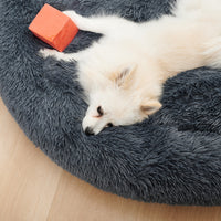 HKM-5623869 Cozy Doughnut-Shaped Pet Bed for Medium to Large Cats and Dogs, Washable Plush Cushion