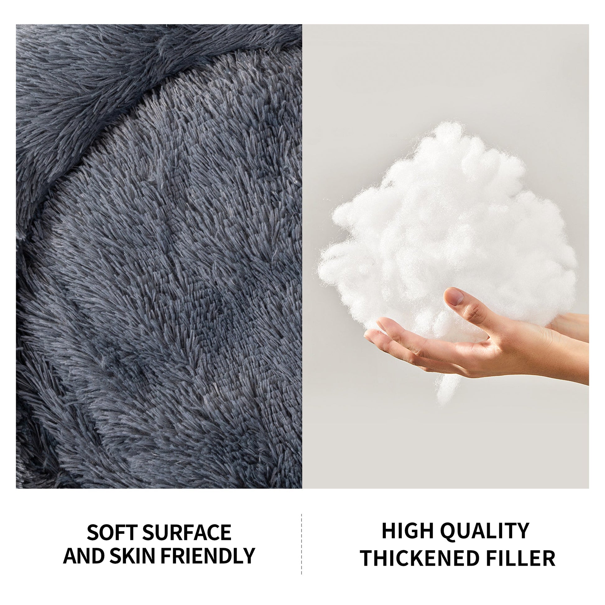 HKM-5623869 Cozy Doughnut-Shaped Pet Bed for Medium to Large Cats and Dogs, Washable Plush Cushion