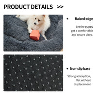 HKM-5623869 Cozy Doughnut-Shaped Pet Bed for Medium to Large Cats and Dogs, Washable Plush Cushion