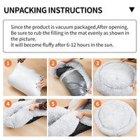 HKM-5623869 Cozy Doughnut-Shaped Pet Bed for Medium to Large Cats and Dogs, Washable Plush Cushion