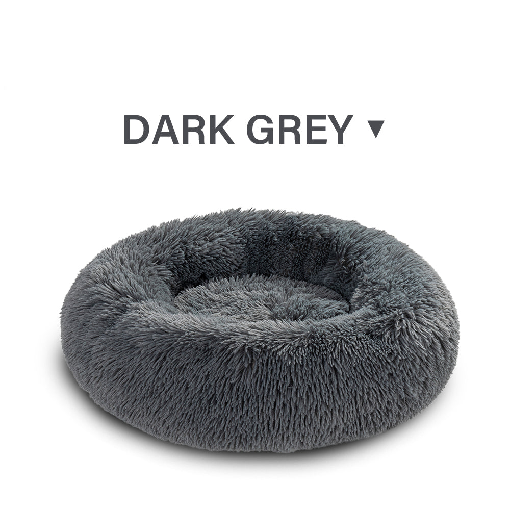 HKM-5623869 Cozy Doughnut-Shaped Pet Bed for Medium to Large Cats and Dogs, Washable Plush Cushion