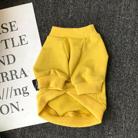 HKM-5623997 Casual Cotton Dog Bow T-Shirt in White and Yellow, Multiple Sizes Available