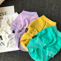 HKM-5623997 Casual Cotton Dog Bow T-Shirt in White and Yellow, Multiple Sizes Available