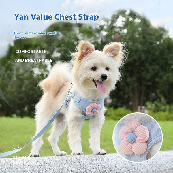HKM-5624893 Durable Vest-Style Dog Rope Leash with Comfortable Chest Strap ¨C Multiple Colors Available