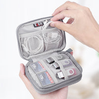 HKM-562515 Portable Digital Data Cable and Hard Disk Storage Bag - Simple Handbag Design for Travel and Desktop Use