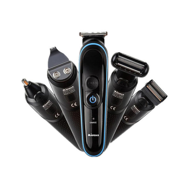 HKM-562515 Rechargeable Multi-Function Hair Clipper with Stainless Steel Blade - Model MS-5010, Black and Blue