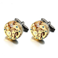 HKM-562579 Elegant Geometry Movement Cufflinks for Men in Copper - Individually Packaged