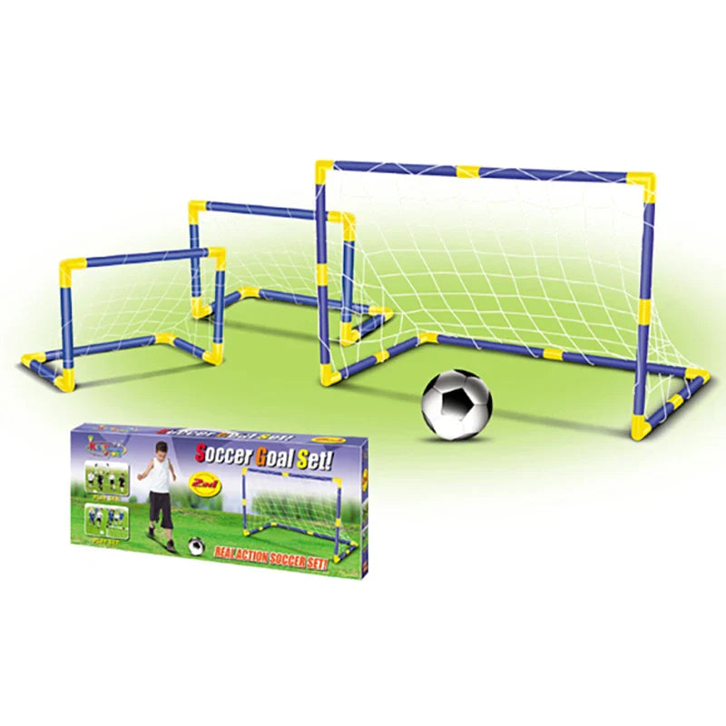 HKM-562707 Foldable Mini Football Goal Set for Kids - Portable Outdoor Soccer Toy for Ages 3 and Up