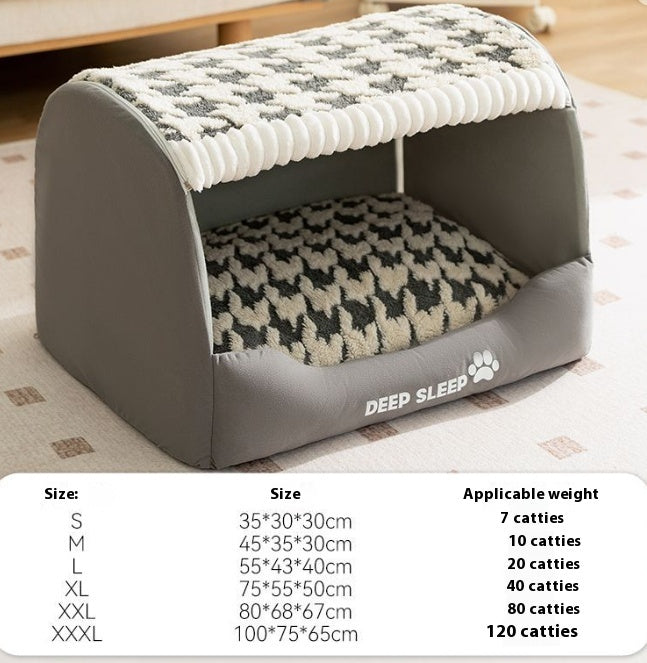HKM-5627453 Cozy Three-Dimensional Bear-Shaped Pet Kennel with Removable Nest for Small Dogs