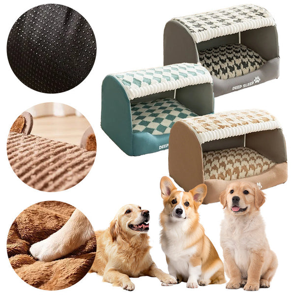 HKM-5627453 Cozy Three-Dimensional Bear-Shaped Pet Kennel with Removable Nest for Small Dogs