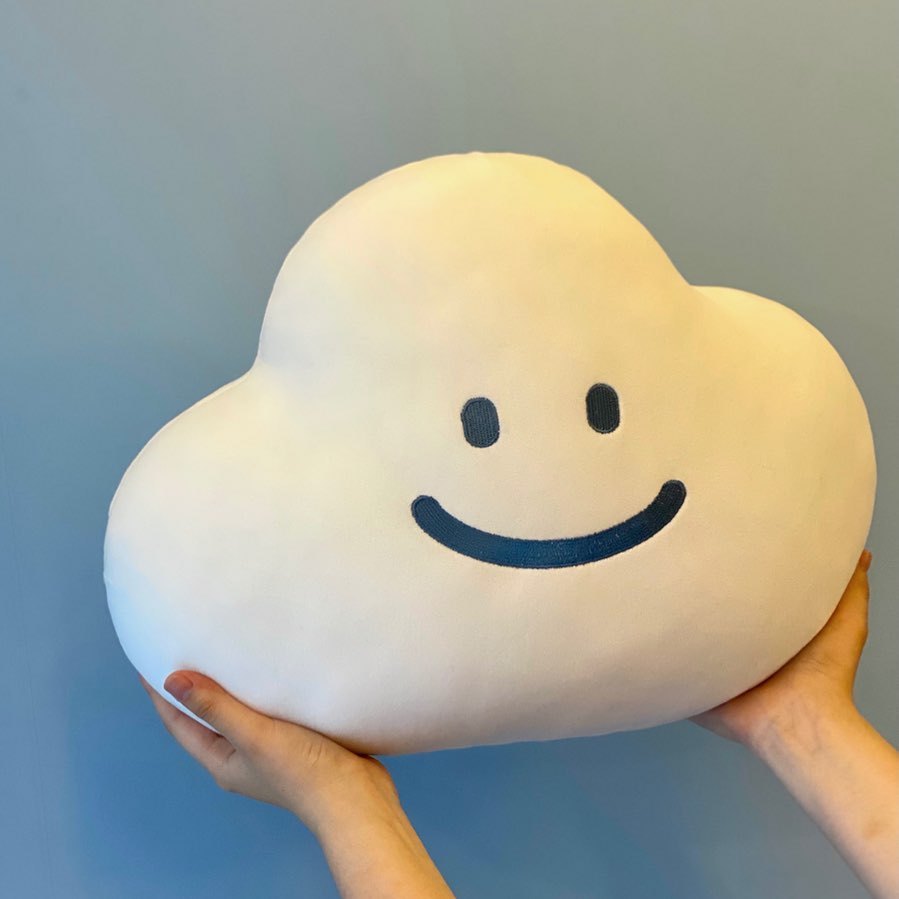 HKM-562771 Soft Cloud Pillow Cushion - White Plush Cushion in Fashion Casual Style, 40x33x15cm