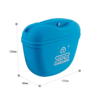 HKM-5627837 Silicone Dog Food Bag - Portable Training Waist Pack for Pet Snacks in Blue, Yellow, and Green