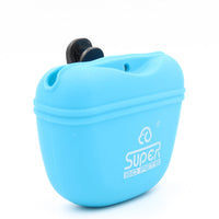 HKM-5627837 Silicone Dog Food Bag - Portable Training Waist Pack for Pet Snacks in Blue, Yellow, and Green