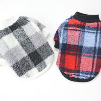 HKM-5627965 Plus Velvet Padded Plaid Shirt for Pets - Lattice Pattern, Soft Material, Available in Multiple Sizes