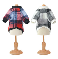 HKM-5627965 Plus Velvet Padded Plaid Shirt for Pets - Lattice Pattern, Soft Material, Available in Multiple Sizes