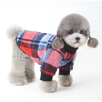 HKM-5627965 Plus Velvet Padded Plaid Shirt for Pets - Lattice Pattern, Soft Material, Available in Multiple Sizes