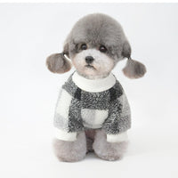 HKM-5627965 Plus Velvet Padded Plaid Shirt for Pets - Lattice Pattern, Soft Material, Available in Multiple Sizes