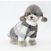 HKM-5627965 Plus Velvet Padded Plaid Shirt for Pets - Lattice Pattern, Soft Material, Available in Multiple Sizes