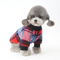 HKM-5627965 Plus Velvet Padded Plaid Shirt for Pets - Lattice Pattern, Soft Material, Available in Multiple Sizes