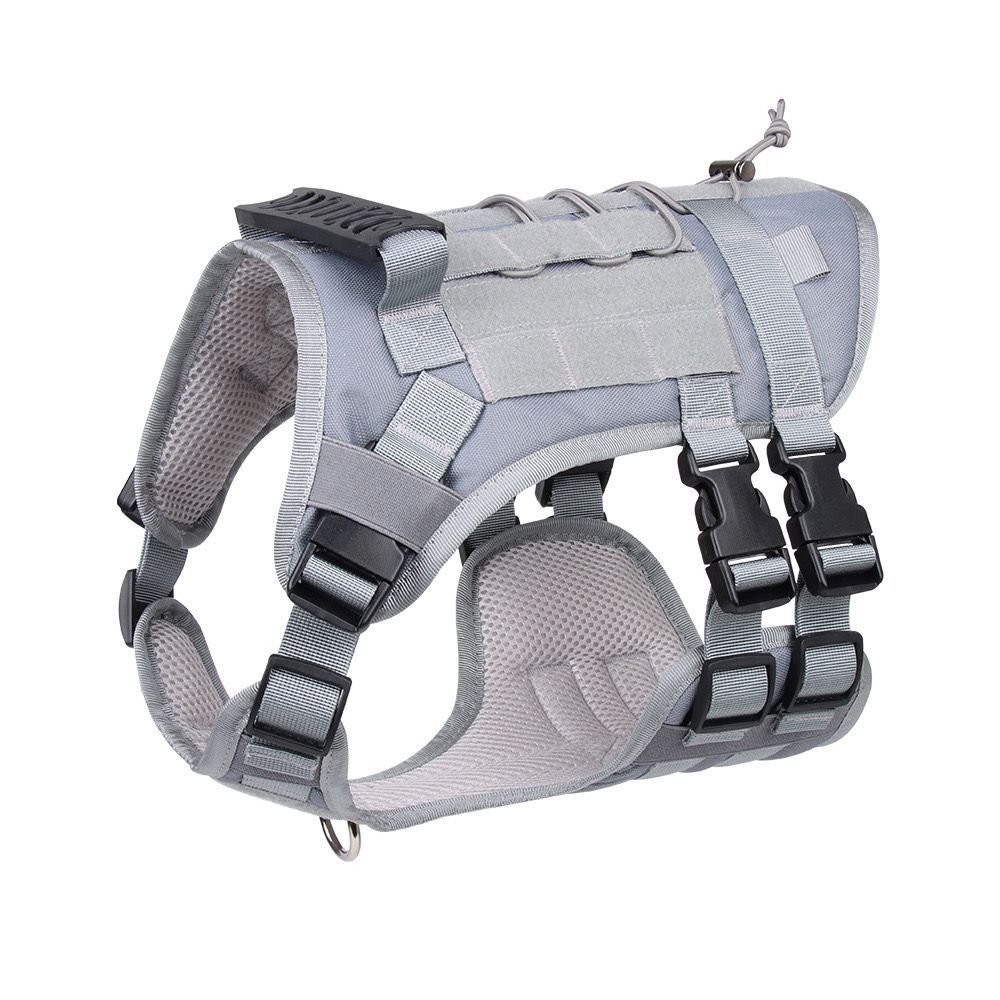 HKM-5628221 Tactical Pet Harness for Dogs, Adjustable Oxford Cloth in Black, Army Green, Gray
