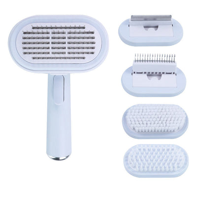 HKM-5628861 5-in-1 Pet Grooming Kit for Cats and Dogs - Slicker Brush, Undercoat Rake, Massage Brush, and Deshedding Comb