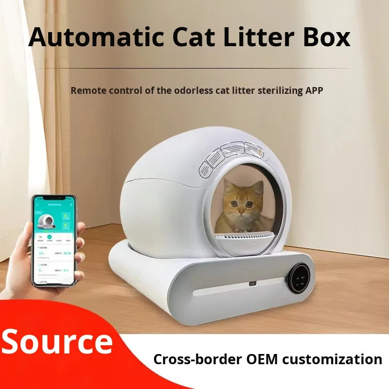 HKM-562899 Smart Automatic 65L Eco-Friendly Cat Litter Box with Deodorizing Feature