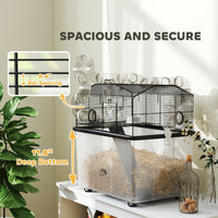 HKM-5629245 Two-Tier Hamster Cage with Tube System and Deep Tray for Dwarf Hamsters and Gerbils