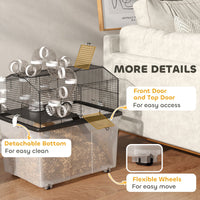 HKM-5629245 Two-Tier Hamster Cage with Tube System and Deep Tray for Dwarf Hamsters and Gerbils