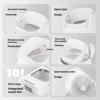 HKM-5629373 Automatic Self-Cleaning Litter Box in White with Deodorizing Features and Accessories