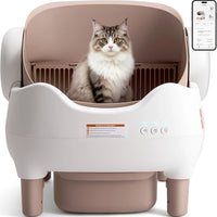 HKM-5629373 Automatic Self-Cleaning Litter Box in White with Deodorizing Features and Accessories