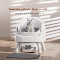 HKM-5629373 Automatic Self-Cleaning Litter Box in White with Deodorizing Features and Accessories